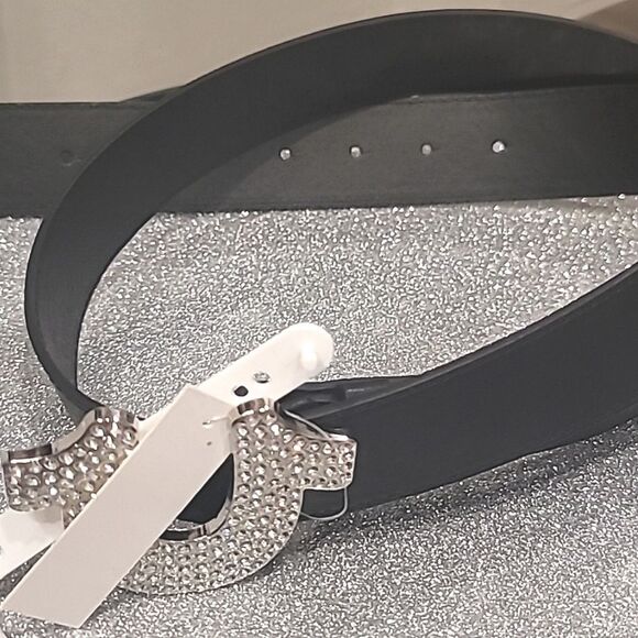 True Religion Rhinestone Horseshoe Buckle Belt